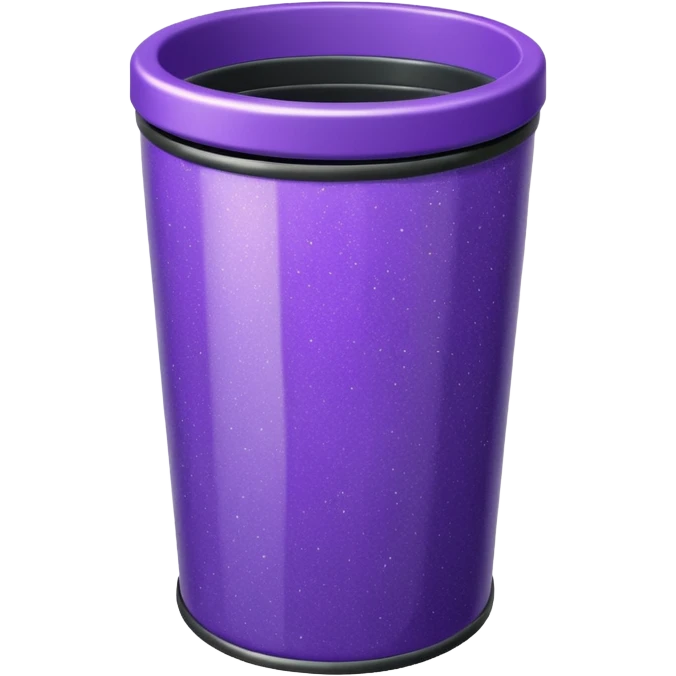 Glitter Purple and Cian  metal rubbish bin office emoji