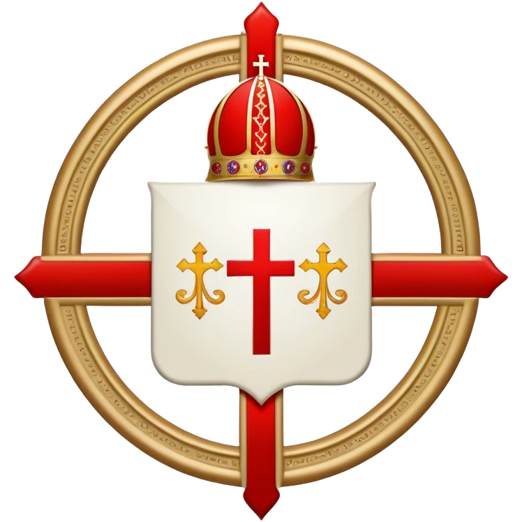 Pope's emblem with a touch of red emoji