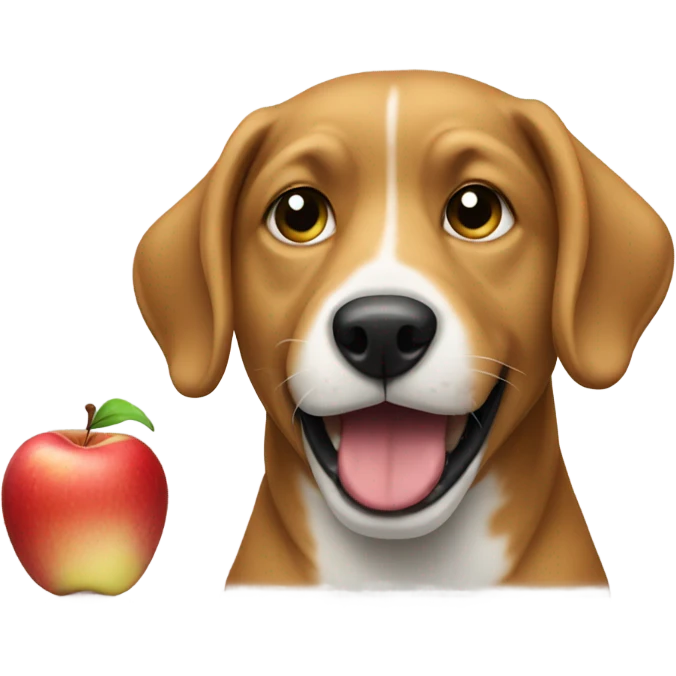 Dog eating apple emoji