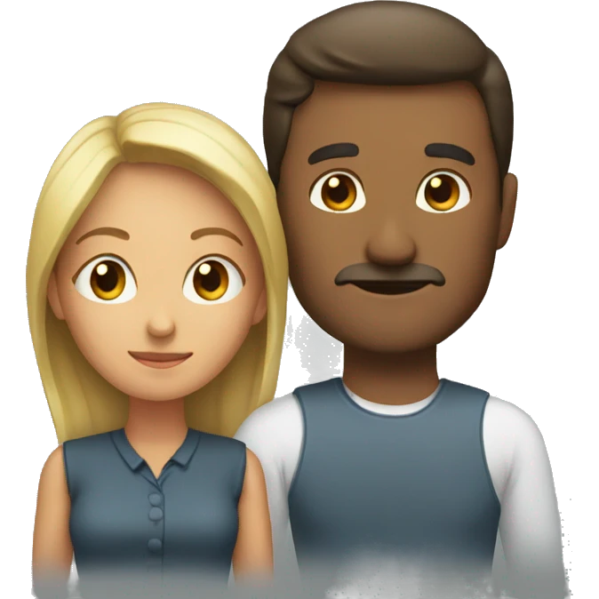 Man standing behind woman emoji