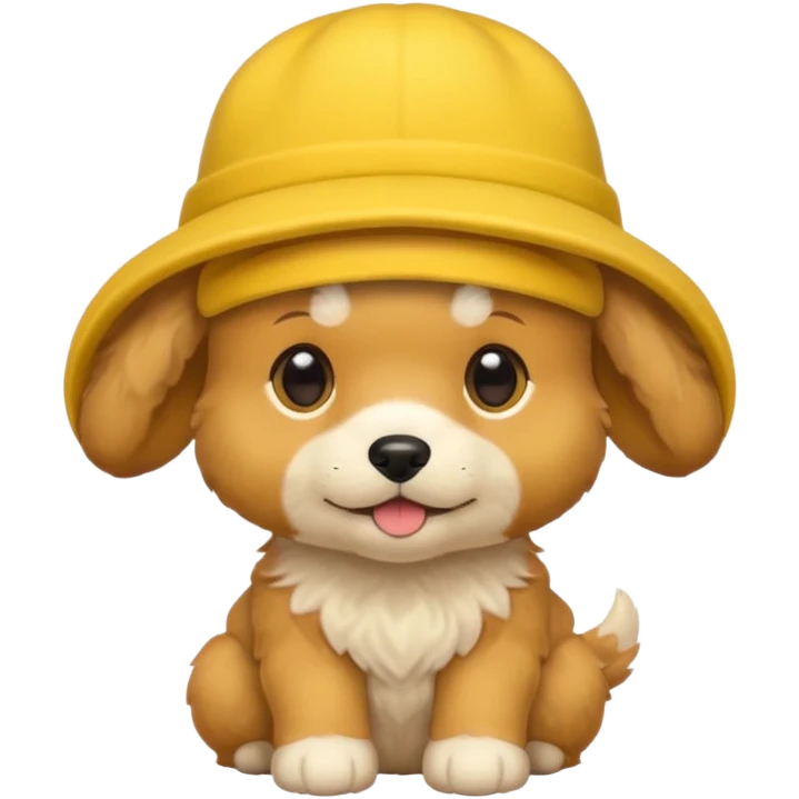 puppy yellow dog with hat yellow emoji