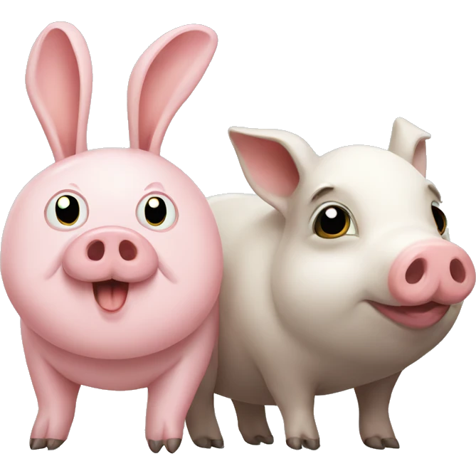 Pig and rabbit  emoji