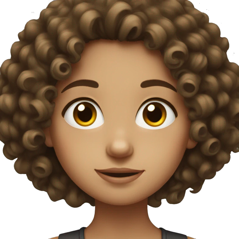 brunette curly haired girl emoji