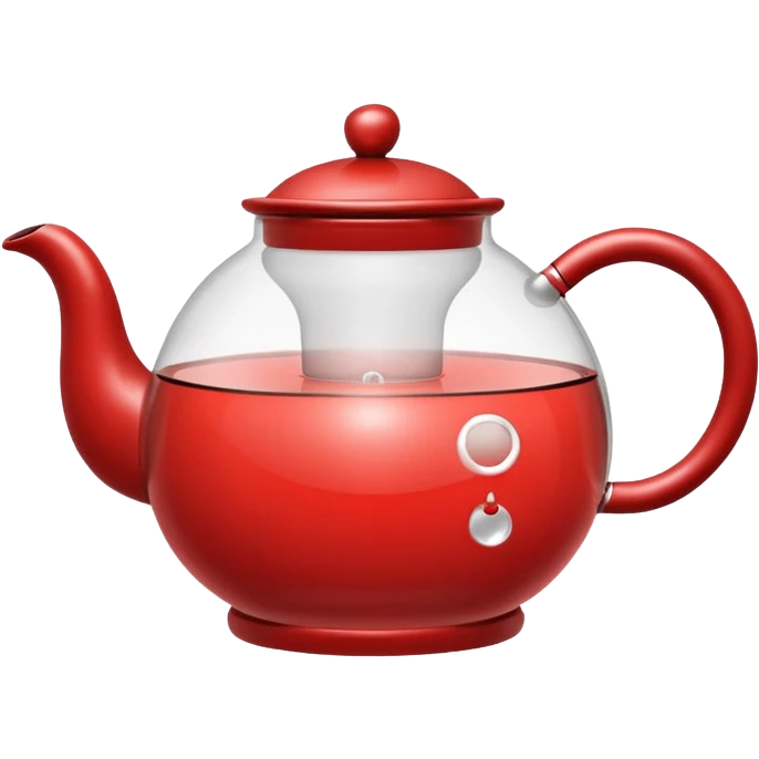 teapot with steam coming out emoji style, similar to dual sword and coffee cup emoji style, moderate red color #c05734 emoji