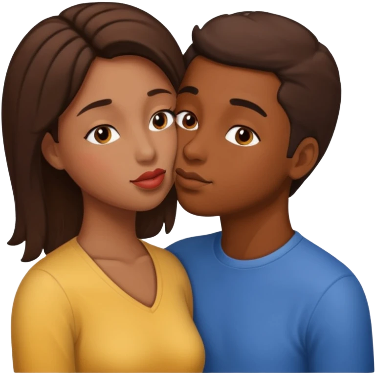 👩🏽emoji 🧑🏽 bunu öpüyor emoji