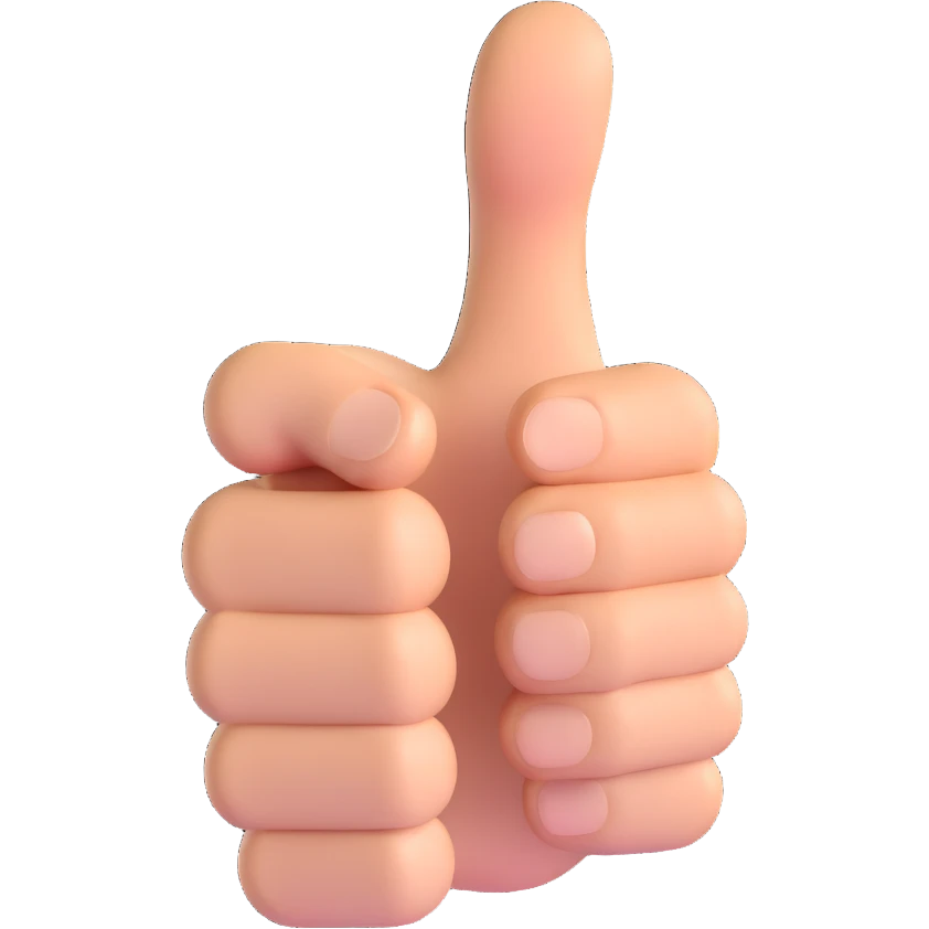 thumbs up hand 3D emoji emoji