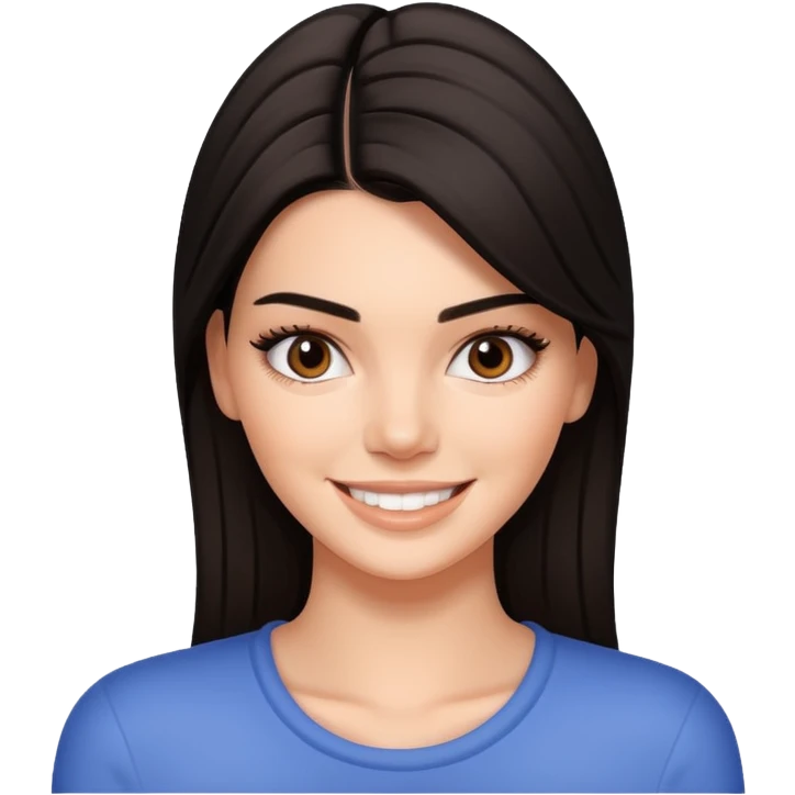 Kendall Jenner emoji style, smiling emoji