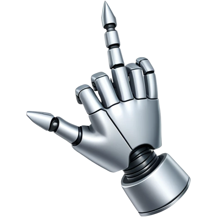 robotic hand pointing next emoji