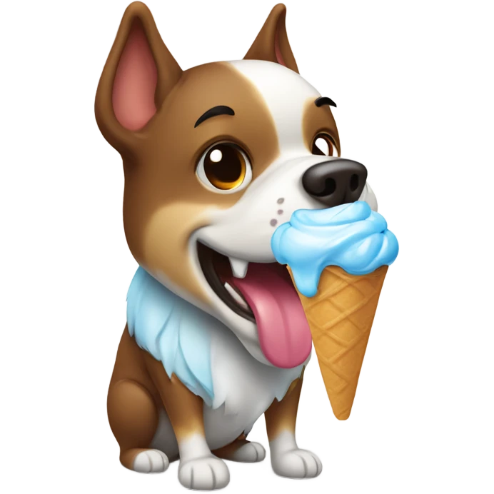 Perro tomando helado emoji