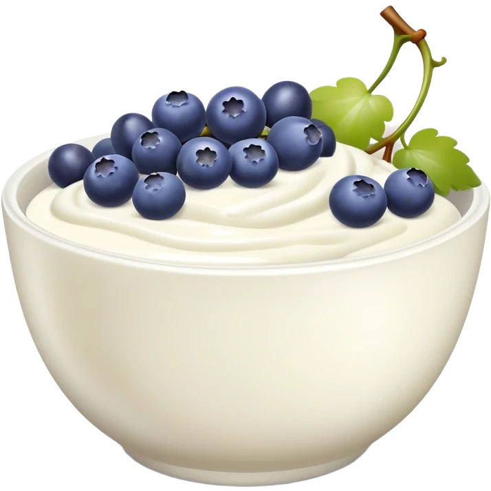 yoghurt bowl with grapes and blueberries emoji