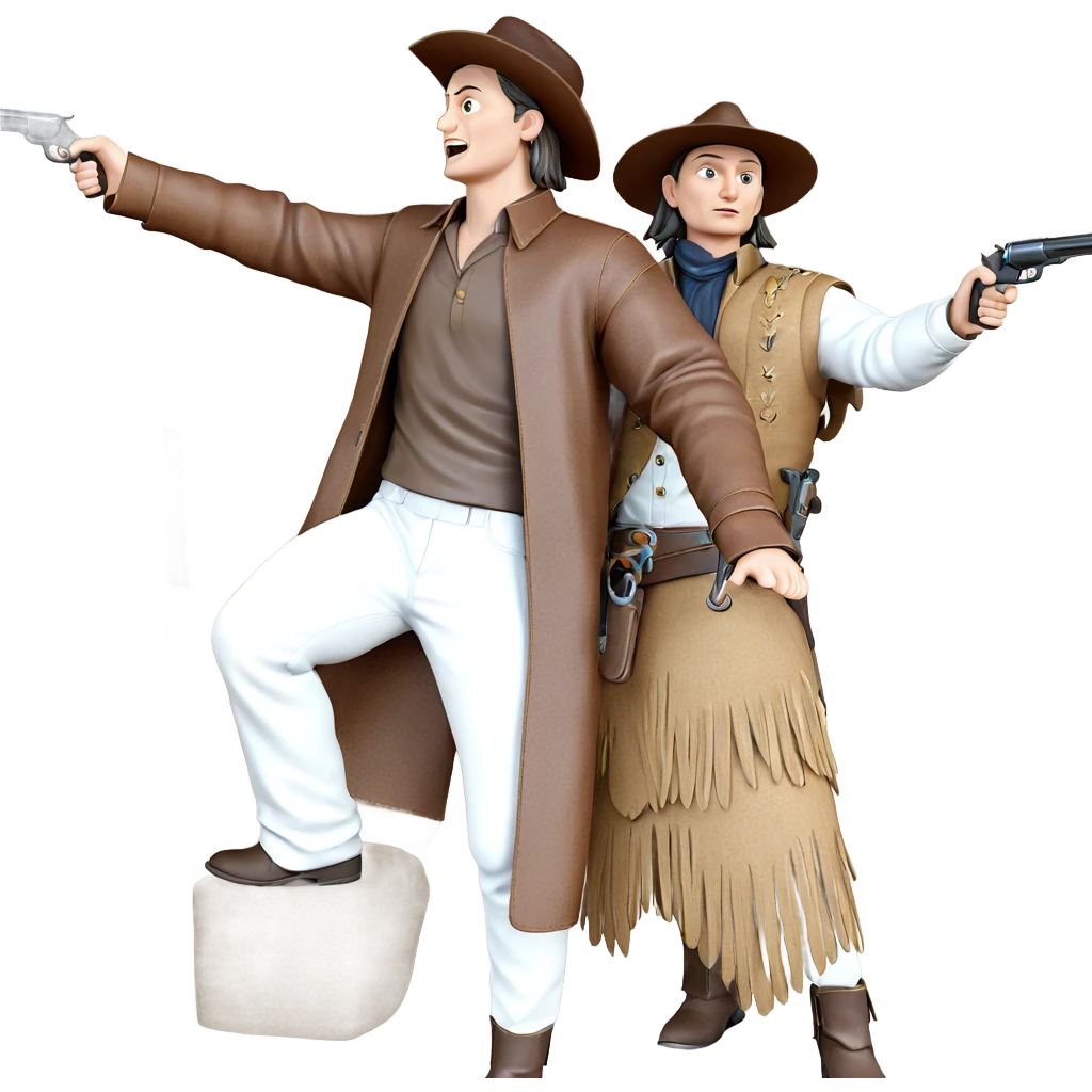 cowboy standoff with weapons emoji