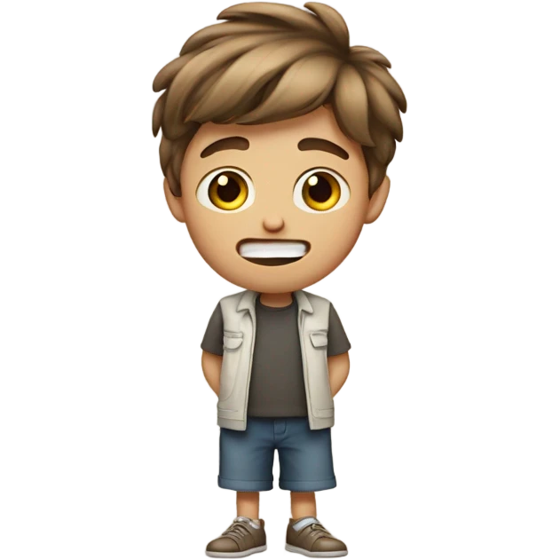 Stinky Oliver brown hair boy farting emoji