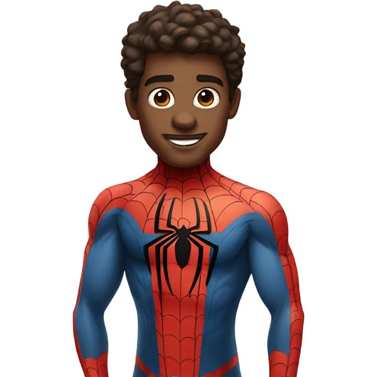Spider man standing like a hero emoji