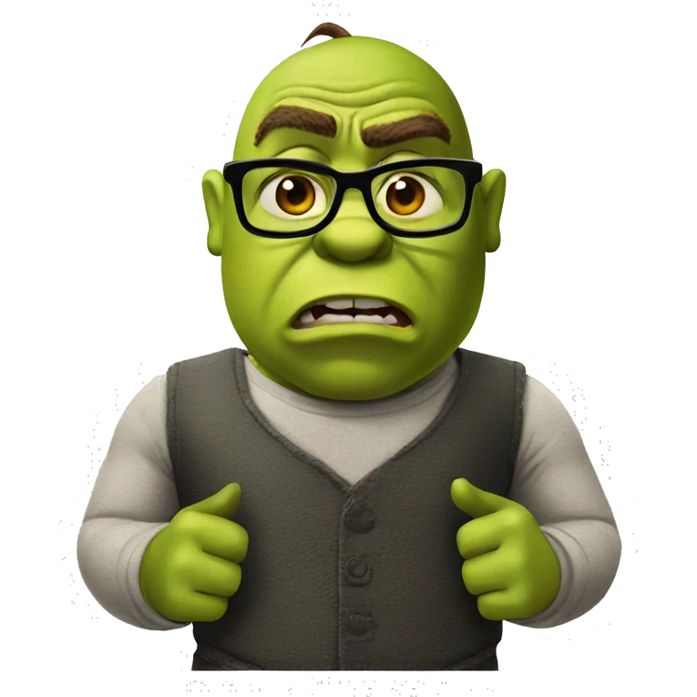 Shrek with glasses angry emoji