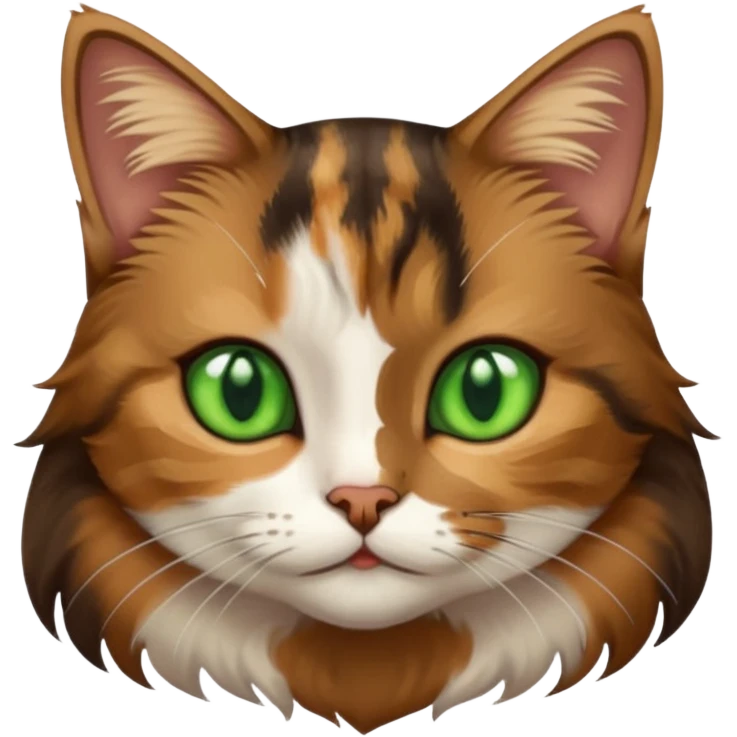 a young female brown and black tabby cat, emoji
