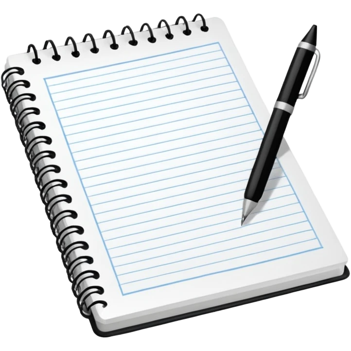 notebook with notes, open pages emoji