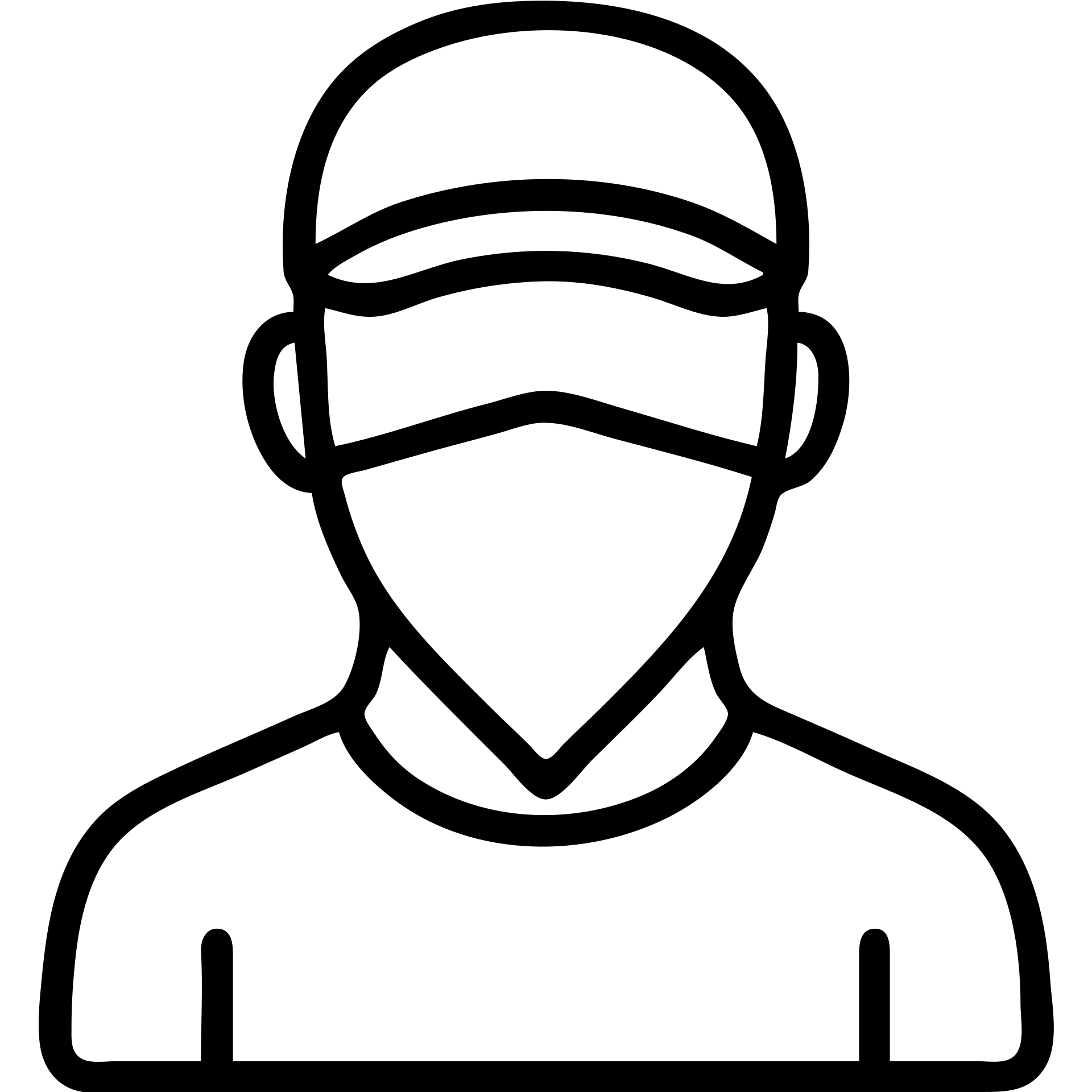 a man with a red bandana mask and a cap, outlined icon style emoji