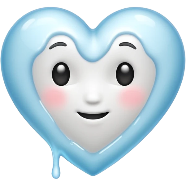white heart melting emoji