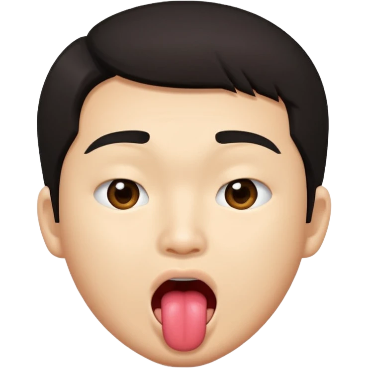 An Asian guy sticking out his tongue  emoji