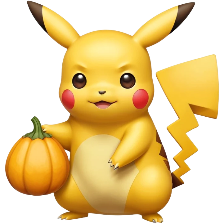 Cute pikachu with gourd in hand emoji
