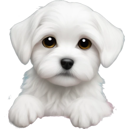 maltese puppy in pink christmas mood emoji