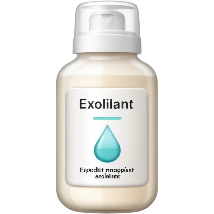 exfoliant avec ecriture emoji