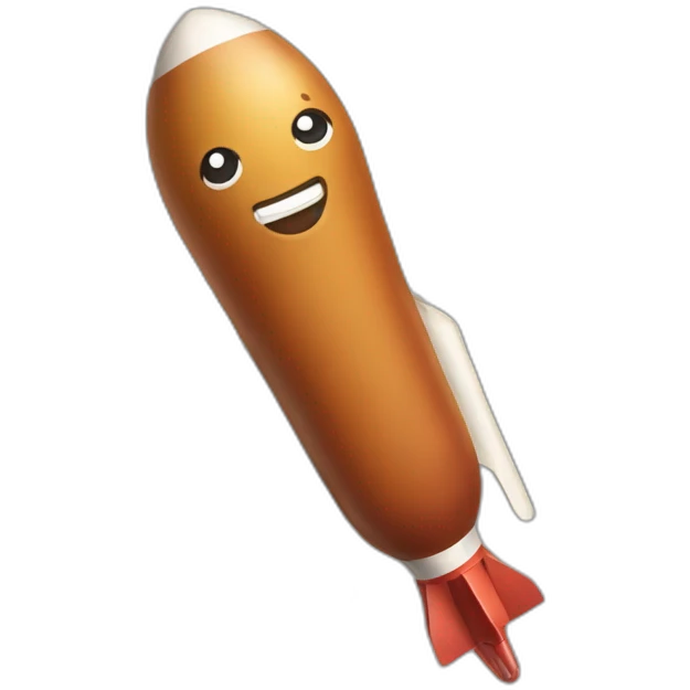 a rocket sausage emoji