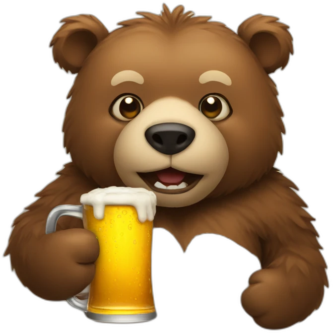 Bear with beer emoji