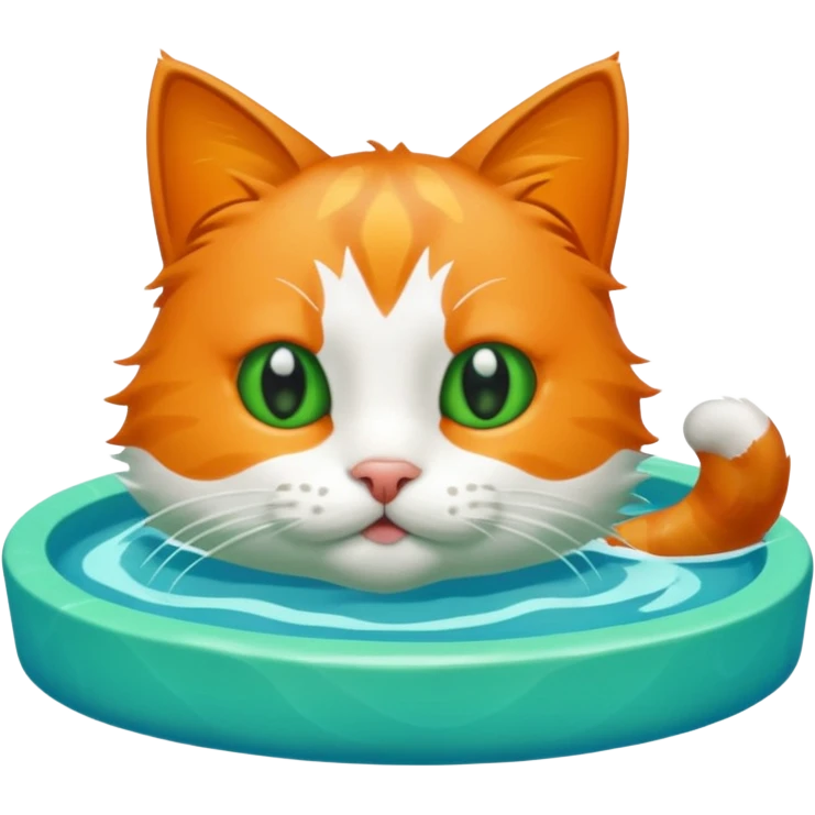 Cat in swimming pool  emoji