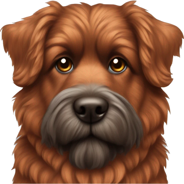Red Brindle fluffy dog with brindle fur pointed ears  emoji