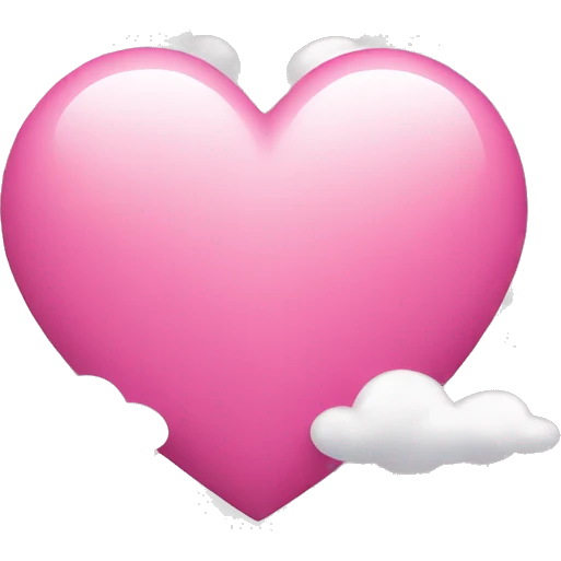 Pink heart with clouds around it emoji