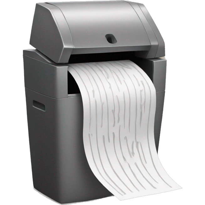 paper going into shredder emoji