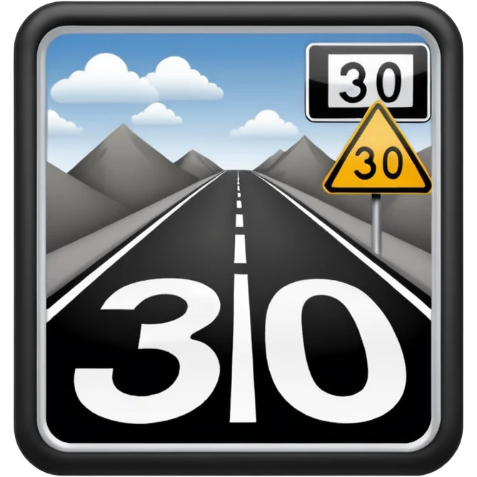 tempo 30 strasse und verkehrsschild emoji