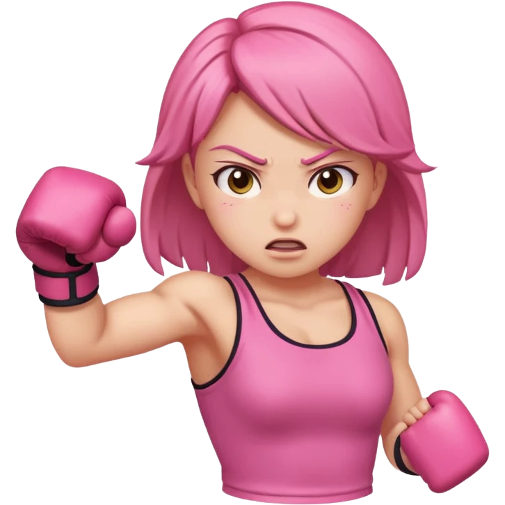 Make pink strong girl punch emoji