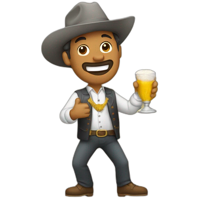 hombre festejando con una copa de sidra en mano emoji