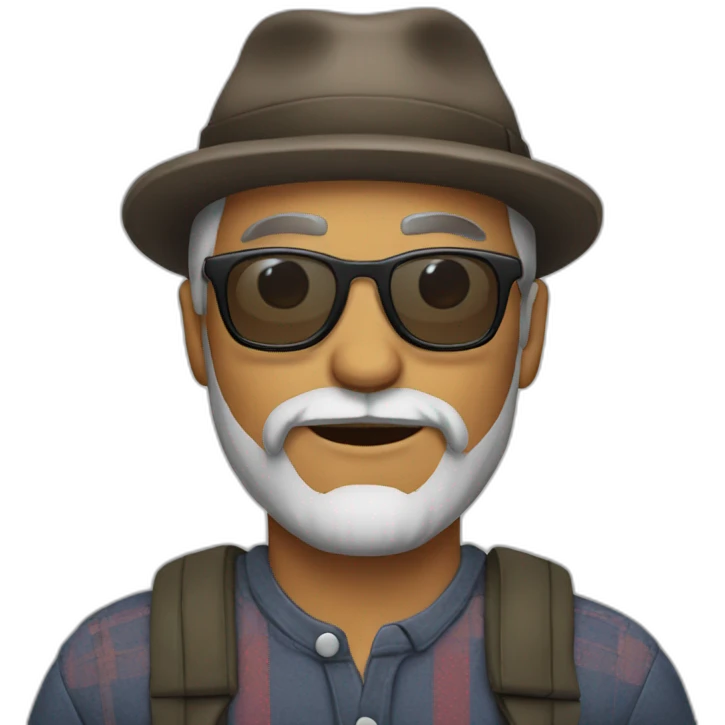 Middle aged hipster emoji