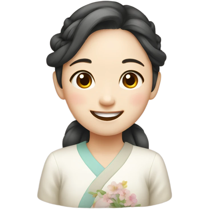 Cute happy Korean girl emoji