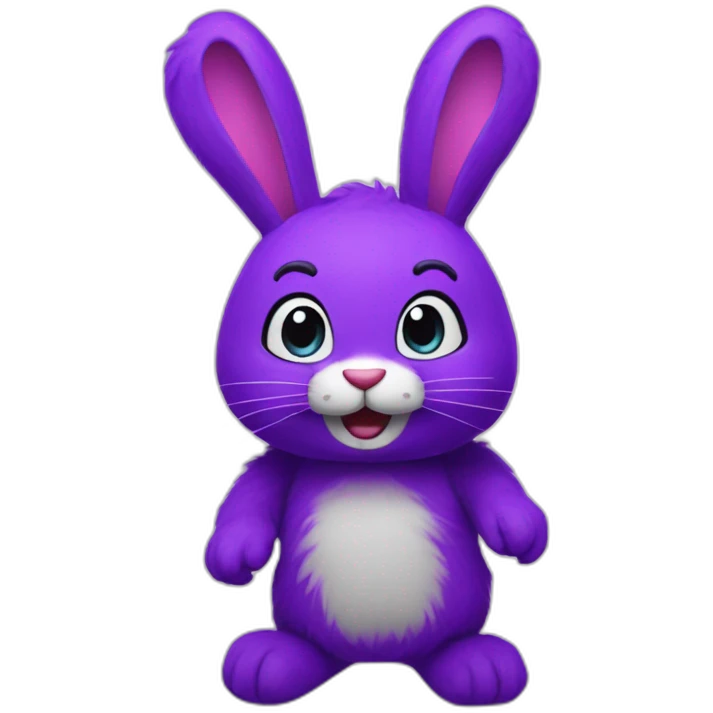 A purpule Bunnie animatronic with purple fur emoji