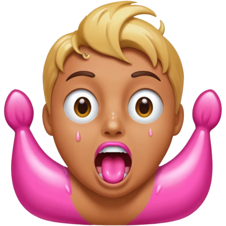 Big mouth with a cock in it emoji