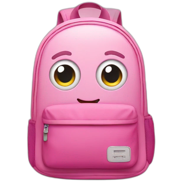 Cute Pink backpack with eyes and smile emoji