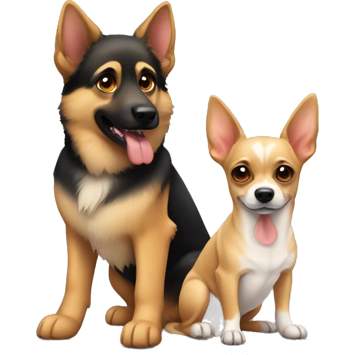 German Shepard and chihuahua emoji