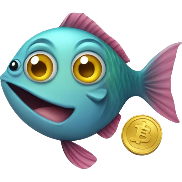 a fish with a coin emoji