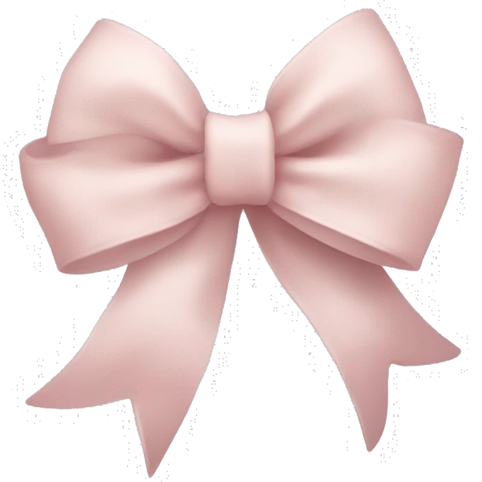 Muted light pink bow with long tails for christmas emoji