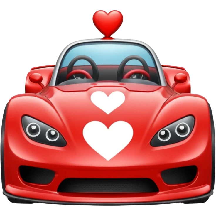 heart driving in a race car emoji