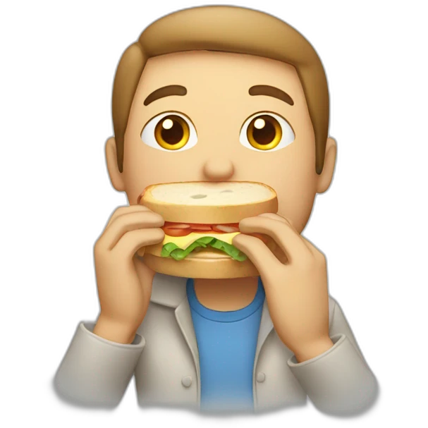 man who's eating a sandwich emoji