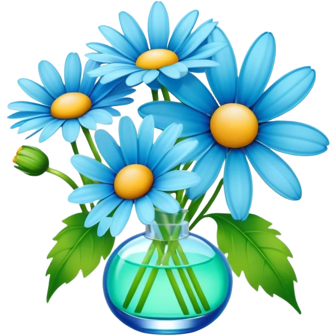 Sky green perfume and blue daisies  emoji