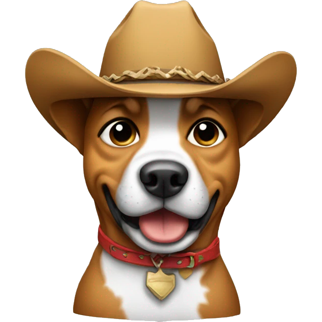 Dog wearing a cowboy hat emoji