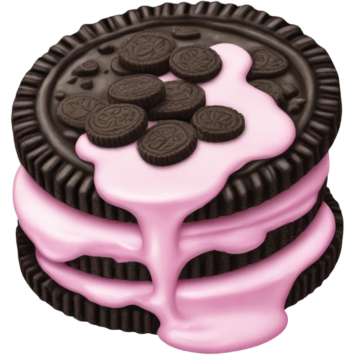 Oreo cookie pink emoji