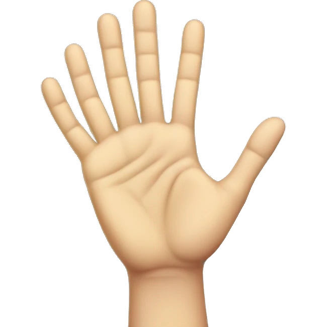 5 finger palm with giltter on it emoji