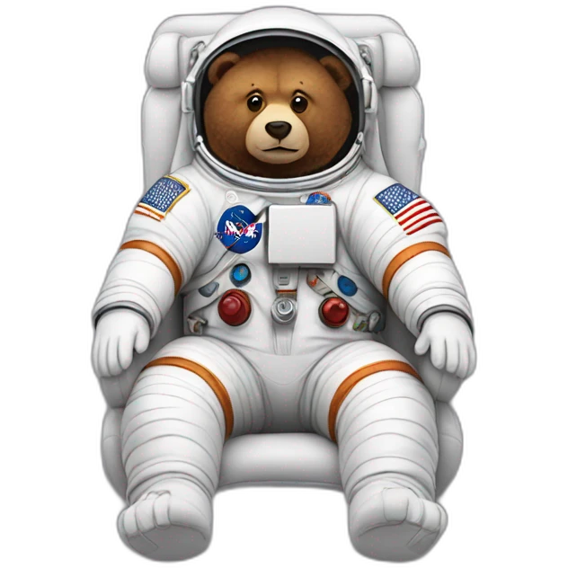 astronaut but in a plush bear position (sit) emoji